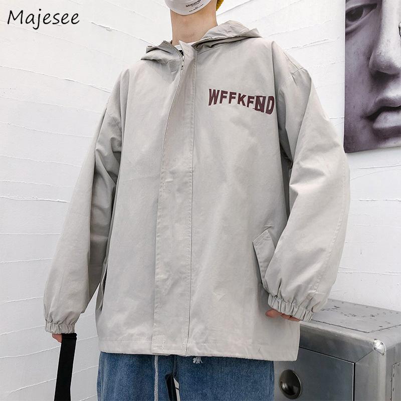 

Jackets Men Printed Hooded Zipper Oversize Hip-hop Harajuku Mens Coat Teens Couples Daily Chic New Arrival Korean Style Ulzzang, Black