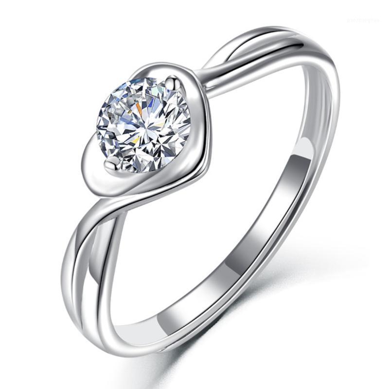 

Wedding Rings Heart-Shaped Ring Women's Fashion Personalized Diamond Confession Gift Open For Women, Slivery;golden