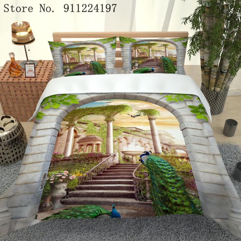 

Scenery Bedding Set /Full Queen/King 240x220cm Duvet Cover Set Kids Adult Quilt Cover Bedclothes Microfiber Bed Linen, Yellow