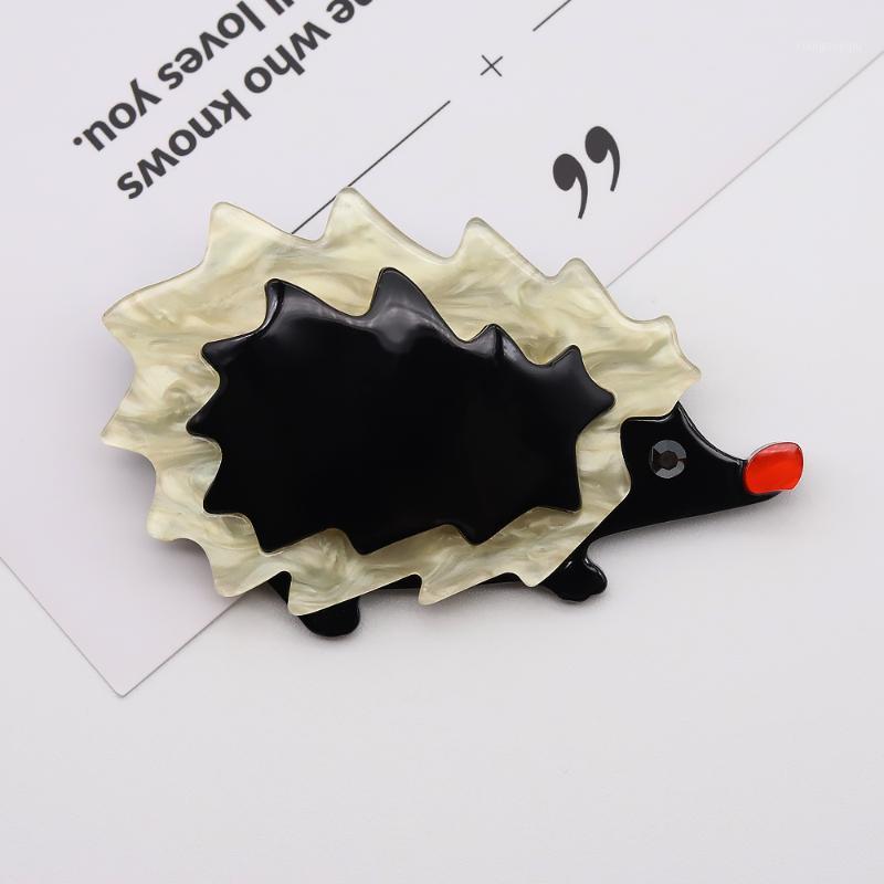 

Pins, Brooches Cute Hedgehog Brooch Fashion Handmade Acrylic For Women Animal Safety Pins Jewelry Funny Winter Design High Quality, Gray