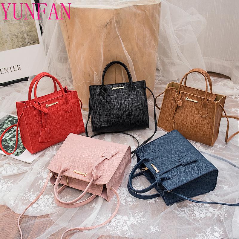 

PU Leather Korean Version of The New Simple Ladies Single Shoulder Messenger Bag Handbag Retro Casual Small Square Bags, Black