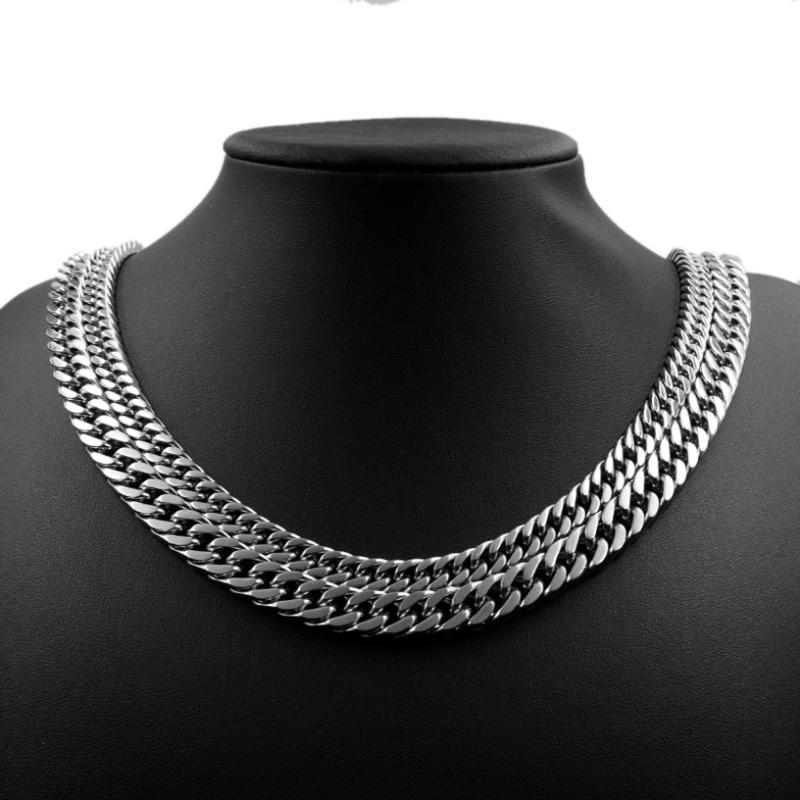 

Engagement Unisex Necklace Curb Cuban Length Mens High Quality Flat Chain Classical Jewelry Gift For Christmas N269B