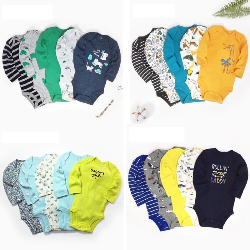 

long sleeve baby romper cartoon boy girl clothes infant clothing set newborn costume cotton 2020 fall winter rompers 5pcs1, 4pcs