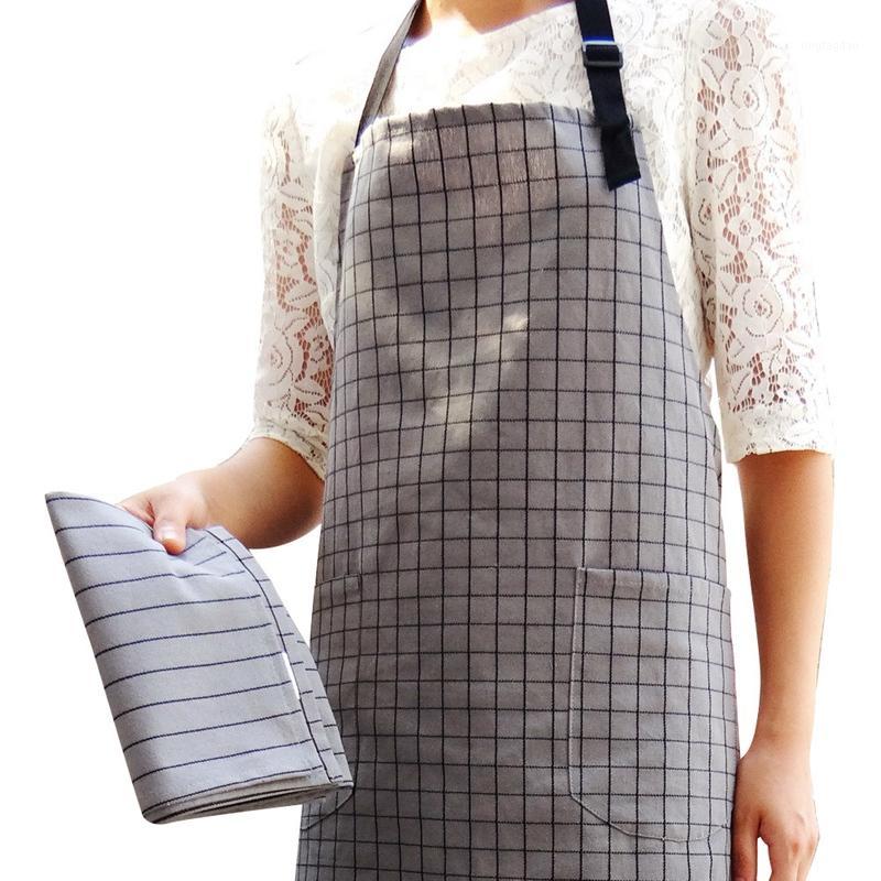 

2Pcs Adjustable Adult Unisex Apron Stripe Bib Apron with 2 Pockets Chef Waiter Kitchen Cooking Baking Restaurant Antifouling Oil1