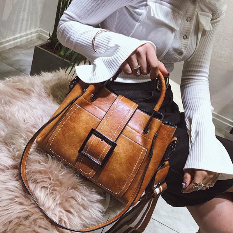 

Women Leather 2021 Crossbody Bags Vintage Belts Shoulder Bags for Women's Handbags Designer PU Leather Ladies Hand Package bolsa, Black