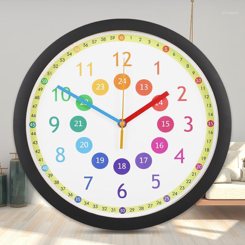 

Cute Modern Design Wall Clock Kids Children Bed Room Student Easily Learn Time Round Modern Relojes De Pared Home Decor BB50wc1