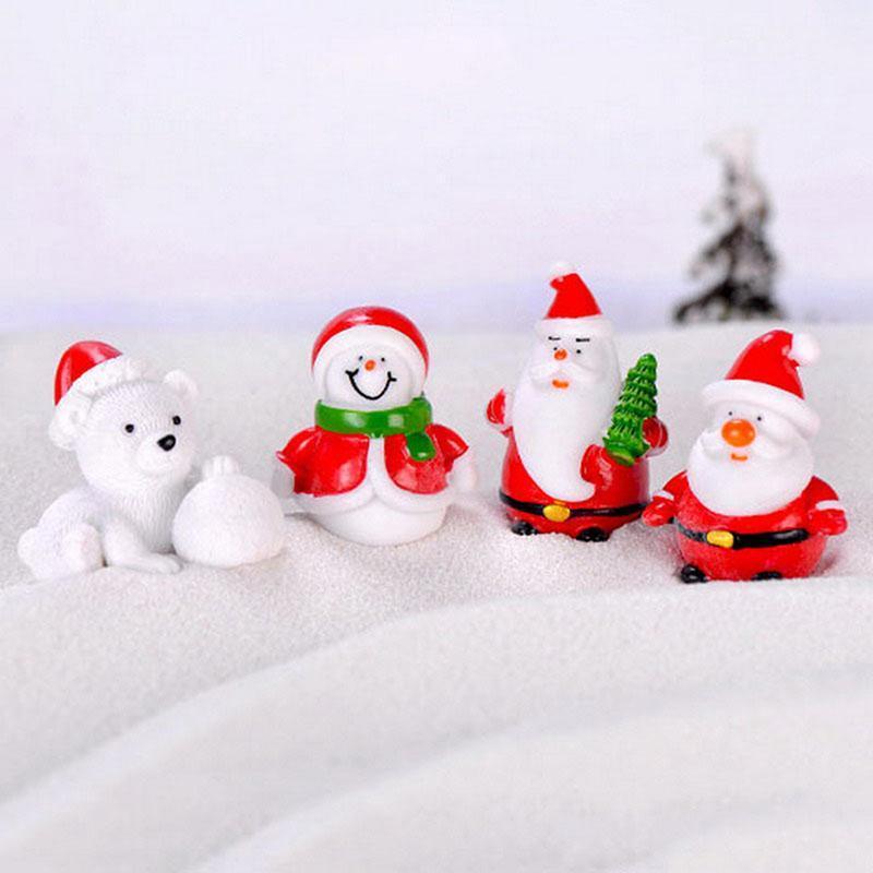 

Mini Resin Christmas Decoration Santa Claus Snowman Model Christmas Tree Miniature Figurines Home Decoration1