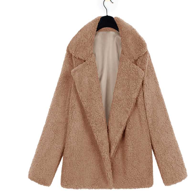 

2020 New Winter Loose Plus Size Casual Women Jacket Faux Fur Waterproof Female Outwear Elegant Slim WIndproof Ladies Overcoat, Black