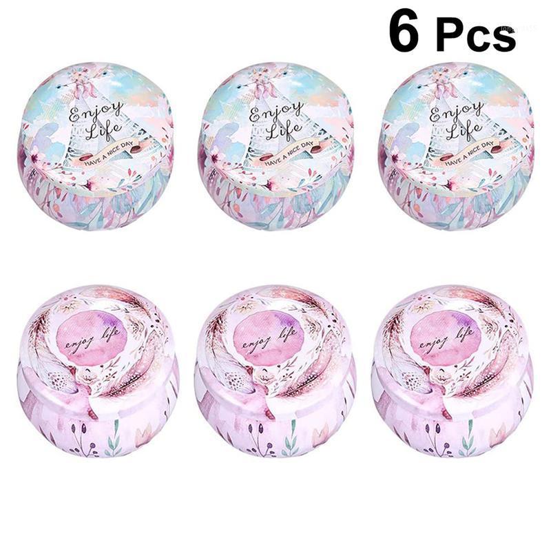 

6PCS Mini Tinplate Portable Sealed Candy Packing Boxes Drum Shape Storage Cases for Travel Home1