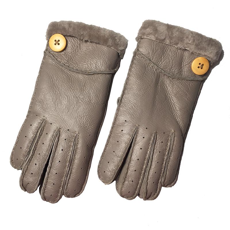 

Five Fingers Gloves Leather Women Fur Women,Sheepskin Mittens Real Sheep Winter Warm Thickening Windproof For