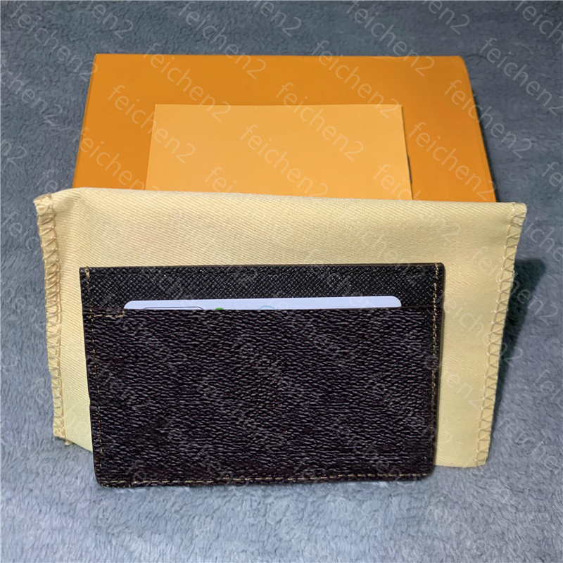 

France Luxury Designer Women Men Card Holder Mono Gram Canvas Brown Checkered Black Plaid Leather Good Quality, Grey black lattice+black
