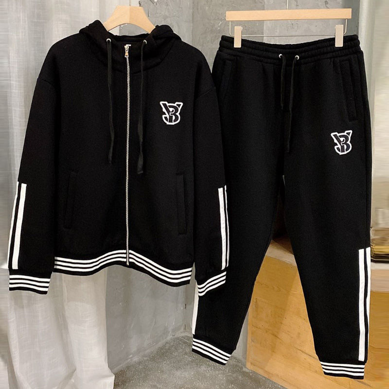 

Men tracksuits sports suit y3 autumn and winter plus velvet thick casual jacket two-piece suit, Pant