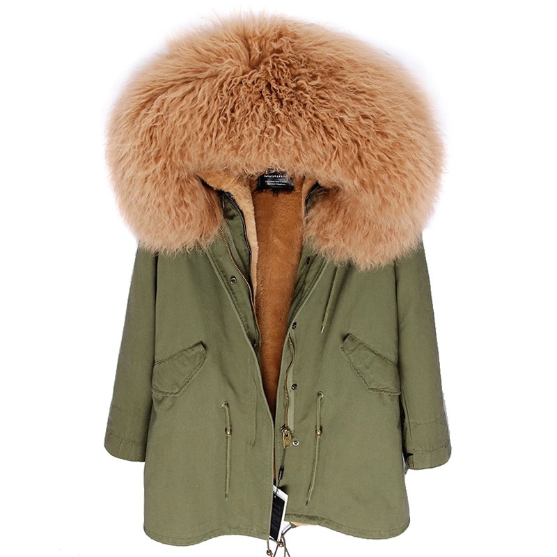 Abrigo para mujer corto de piel sintética ropa de piel de oveja Mongol Gruesa De Invierno Cálido Chaqueta