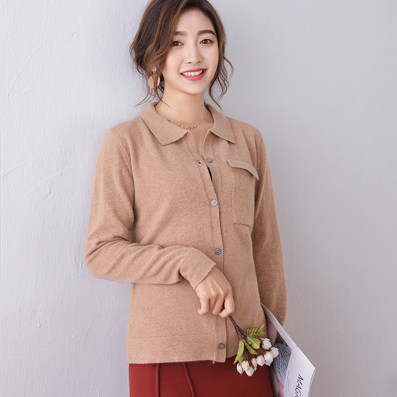 

2021 High quality Women' Coats 100% Wool Knitting Cardigans Spring New Fashion Shirt Long Jumper Sweaters HRMV, Black