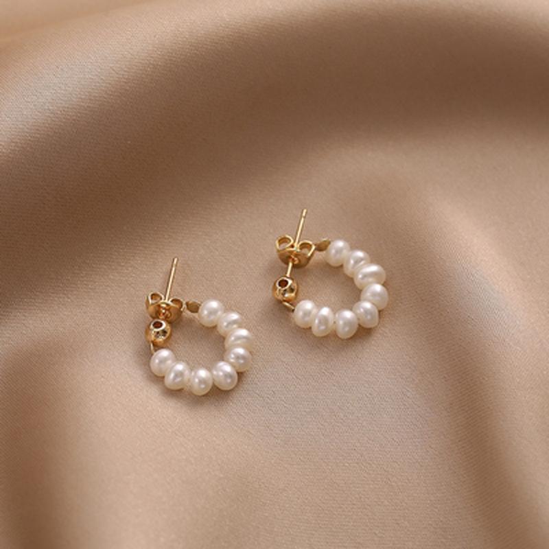 

Simple Delicate Stud Eearring Minimalist Freshwater Pearl Handmade Jewelry Earring Elegant Party Earrings for Women