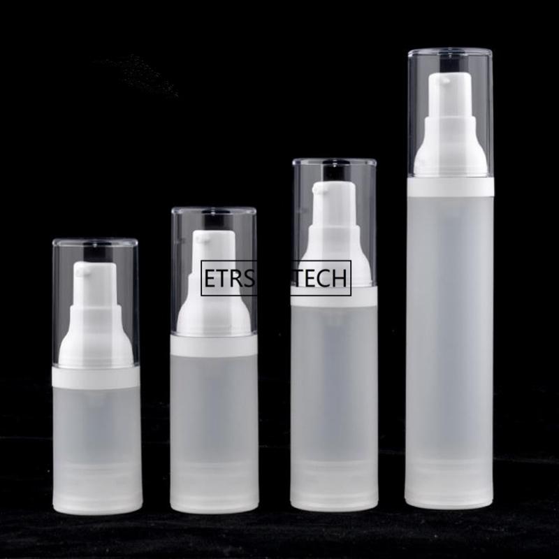 

100pcs 15ml 20ml 30ml 50ml airless bottle frosted vacuum pump bottle lotion spray with PP material F2657