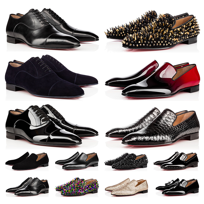 

Fashion Red Bottoms men women Dress shoes spikes sneakers suede red black white leather Designer mens trainers Luxury loafers, Color 11