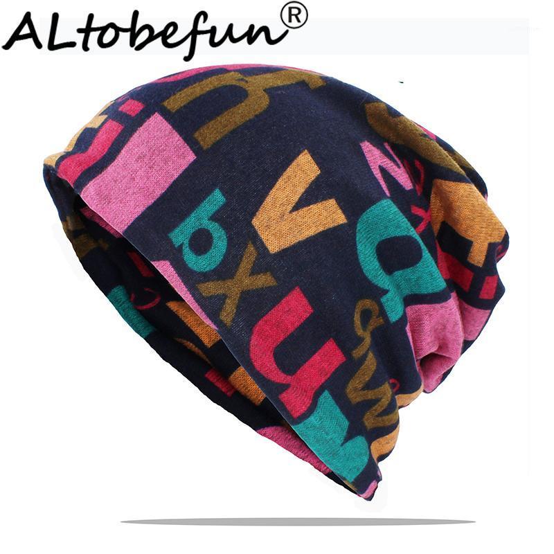 

ALTOBEFUN Winter Autumn Hat Men Women Teenager Adult Thin Girl Scarf Multifunction Skullies Beanies Vintage Cap AHT1821