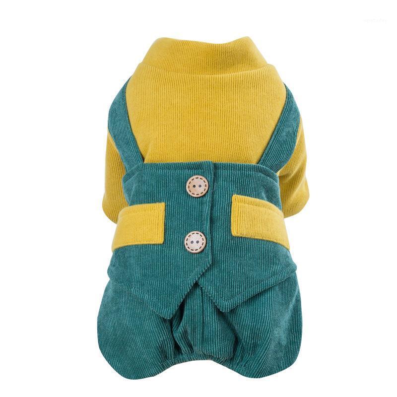 

Dog Pet Winter Warm Clothes Apparel Corduroy Dog Pet Jumpsuit Winter&Autumn Coat Classic Puppy Cat Apparel1, Green