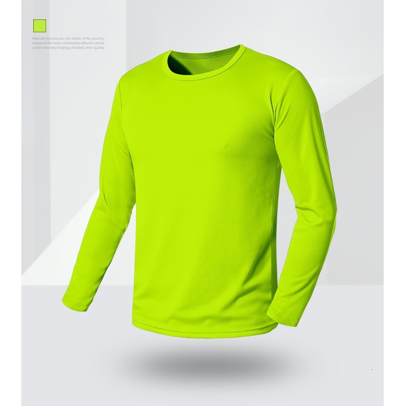 

2021 New Plus Size Xxxxl 4xl 5xl 6xl 7xl Male Autumn t Upper Shirt Rapid Drying of the Neck Tshirt Man Long Sleeve Pure Solid Color Ajua, Green