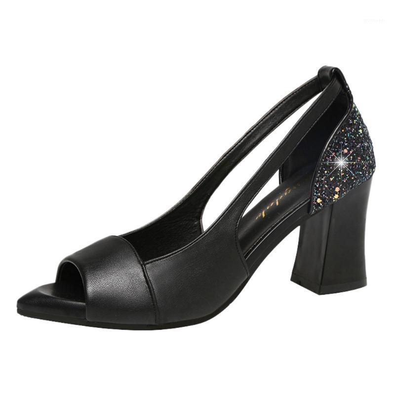 

SAGACE Women Ladies Fashion Peep Toe Crystal Causal High Heeled Work Shoes Sandals Sexy Outside Women's Sandals Ladies Shoes1, Bk