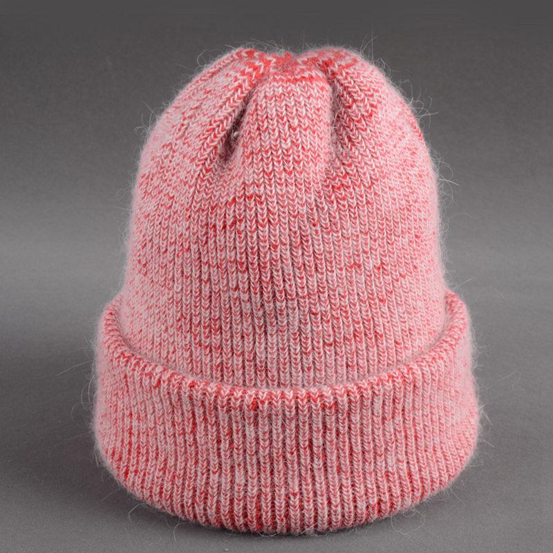 

2020 Women Winter Thick Fur Beanie Hat Fashion Warm Double Layer Ear Protection Knitting Skullies Cap For Female, White