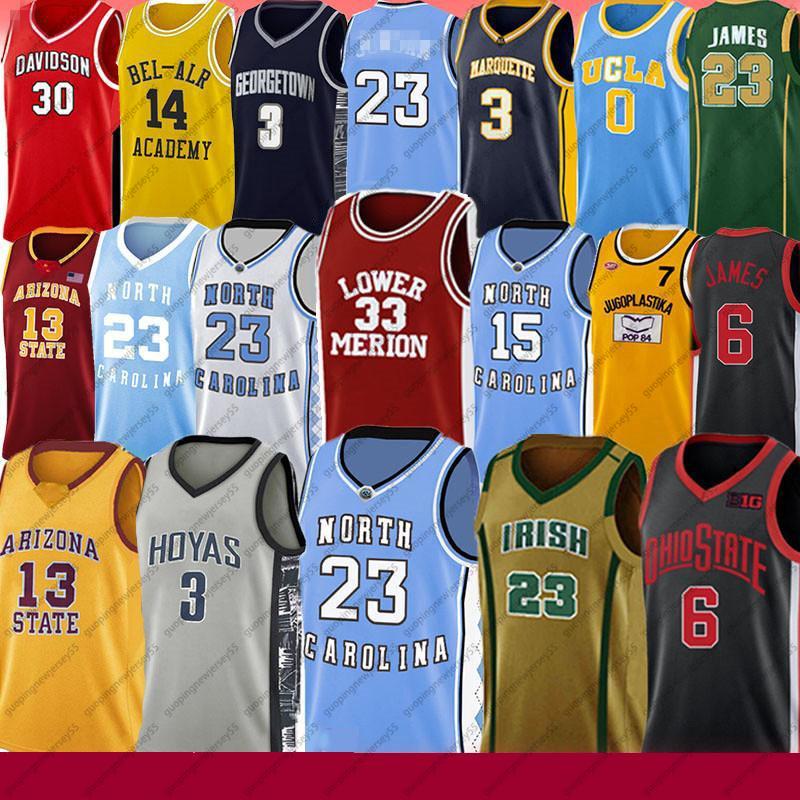 

NCAA North Carolina 23 Michael College Basketball Jersey Allen Harden Iverson Jerseys Russell Kukoc Westbrook Dwyane High School James Wade Vince Curry Carter