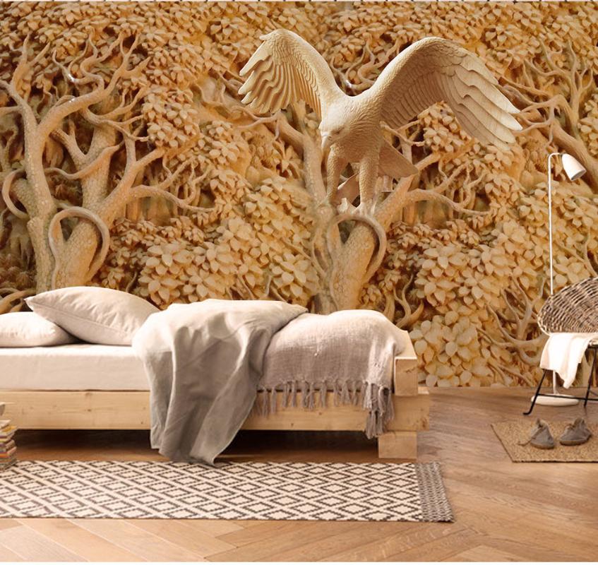 

8d Stereoscopic Tiercel Trees Forest Wallpaper Murals 3d Wall Photo Mural for Bedroom 3d Wall Murals Marble paper, 3d-material 3