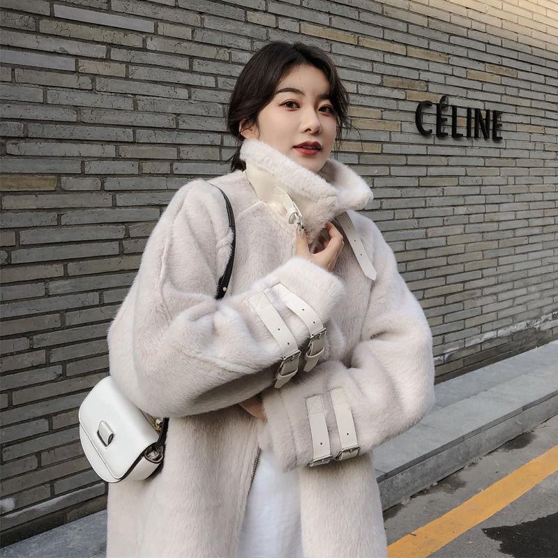 

Women 2021 Autumn Winter Faux Fur Coat Female Casual Loose Oversize Fur Jacket Ladies Thick Warm Plush Outwear Overcoat C180, As pic
