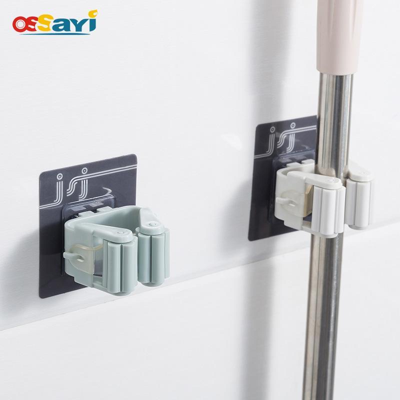 

Self-adhesive Mops Hanging Hooks Bathroom Wall Suction Mops Holder Hanger Organization Home Swab Storage Rack1
