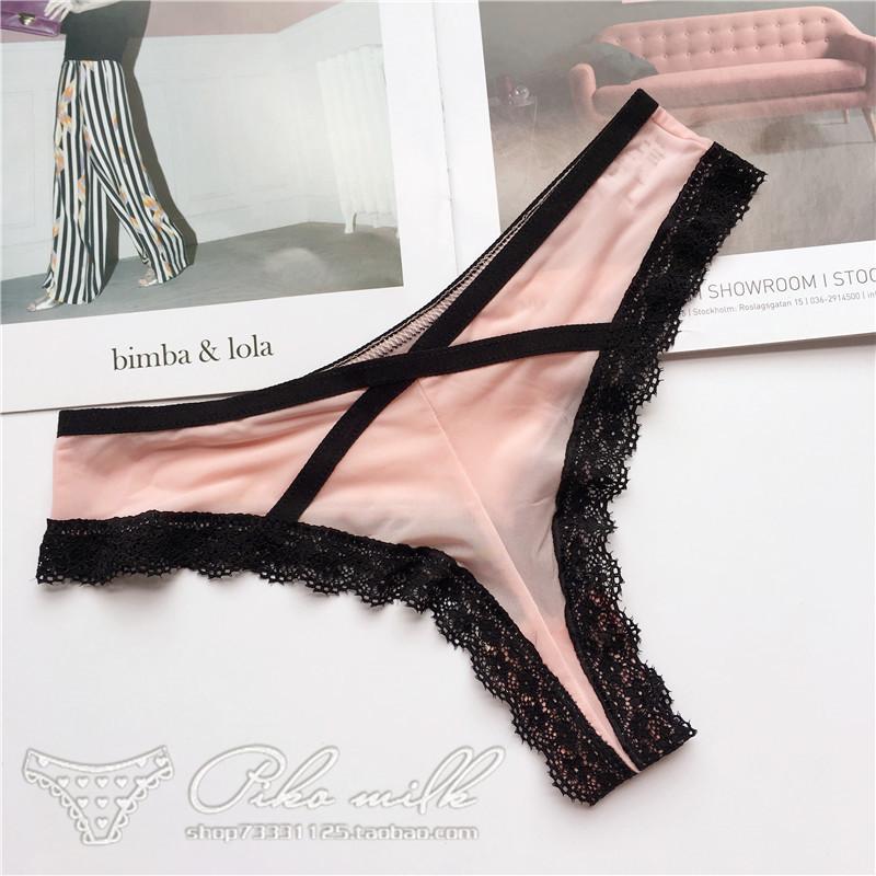 

T Pants Ice Silk Underwear Female Sexy Lingerie G-string Girl Underpants Lady Low Waist Woman Intimate Panty Milk Silk Thong, Black