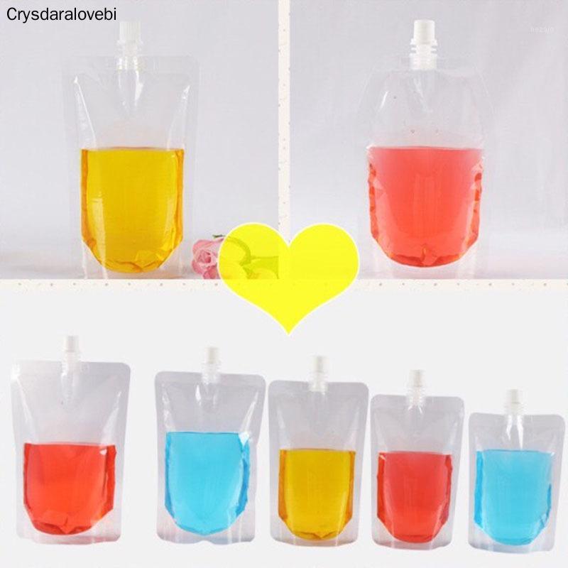 

100 Pack, Stand-up Plastic Drink Packaging Bag Spout Pouch for Beverage Liquid Juice Milk Coffee1