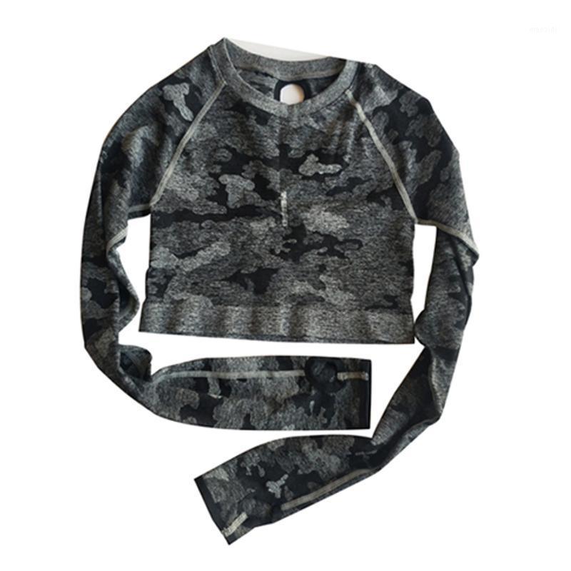 

Women Yoga Crop Top Solid Color Long Sleeve Quick-dry High Elastic Sportswear Fitness Running Workout Breathable Sports T-Shirts1, Black