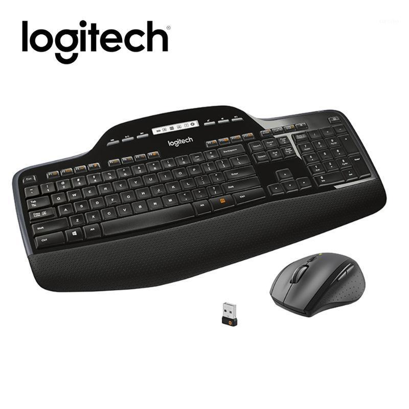

710 2.4GHz Wireless Keyboard Mouse Combs Set Ergonomic Optical Mice LCD Control Panel for Home Office Game1