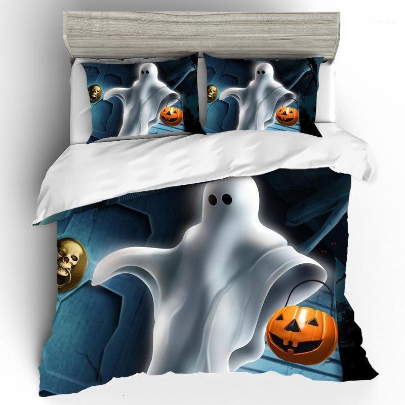 

Bed Linen Cotton King Size Duvet Cover Bedding Set Duvet Cover Halloween Pumpkin and Ghosts 3D Bedding Set Duvets and Linen Sets1, Cd0447