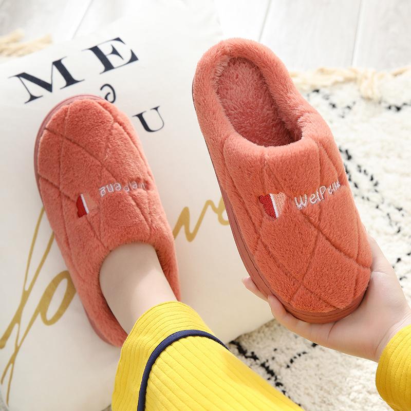 

2020 New Men's Cotton Slippers Autumn and Winter Thick Sole Indoor Warm Non-Slip Home Women's Plush Slippers Winter, Dark brown