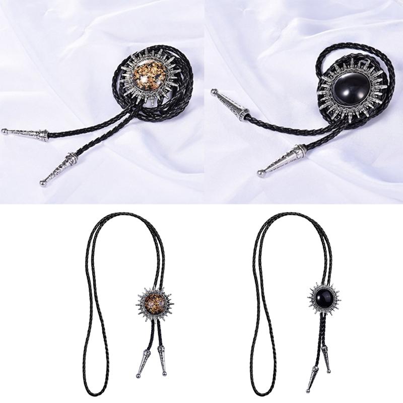 

Pins, Brooches Antique Stone Bola Bolo Tie Western Cowboy Rodeo Necktie