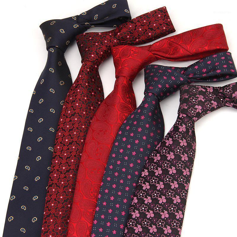 

New 8cm Formal Ties for Men Classic Polyester Woven Print Necktie for Wedding Business Man Casual Gravatas Tie1