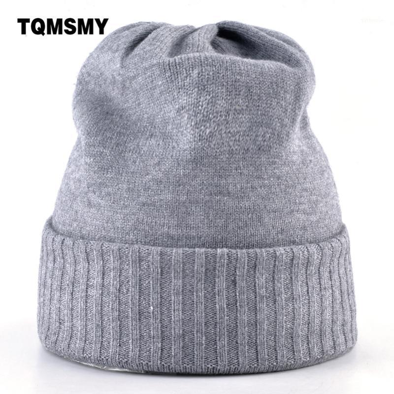 

TQMSMY Knitted hair Beanies women Knit wool skullies Soft hats for women's winter beanie girls Solid color bone gorros1, Black
