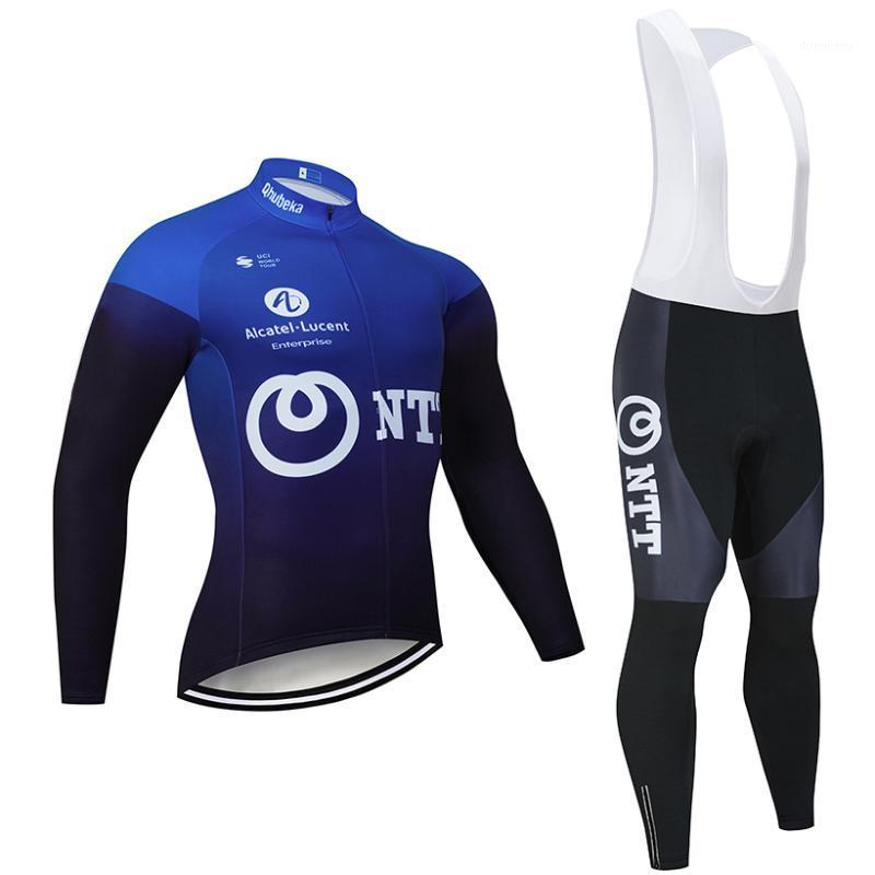 

Winter 2020 NTEAM Cycling JERSEY jacket Bike Pants set men Ropa Ciclismo Thermal Fleece Long sleeve bicycling Maillot Culotte1, Black