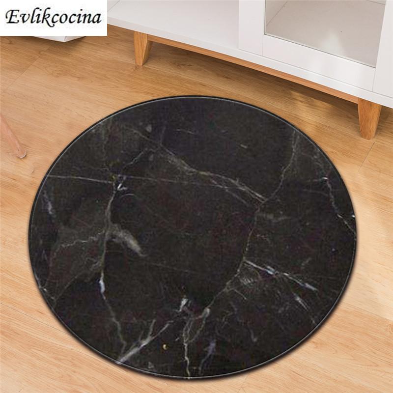 

Free Shipping Black Marble Round Tapis Chambr Non-Slip Absorbent Bath Mat Area Rug for Living Room Bedroom Floor Tapete Infantil, As picture