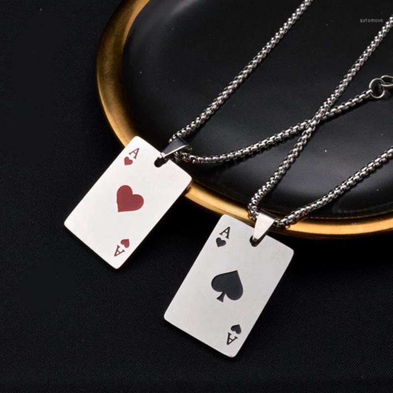 

New Fashion Jewelry For Men Playing Cards Spades A Pendant Stainless Steel Men Necklace1