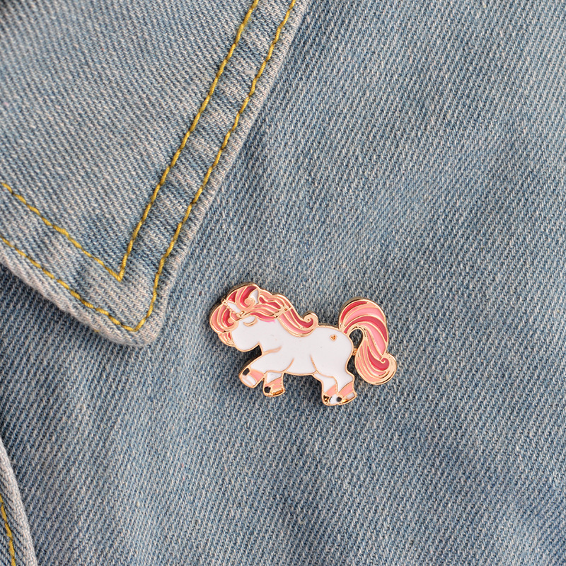 Unicorn pony cute pretty personality special brooch ornament lapel gift to child girl beautiful pins lapel badge-image-747879132