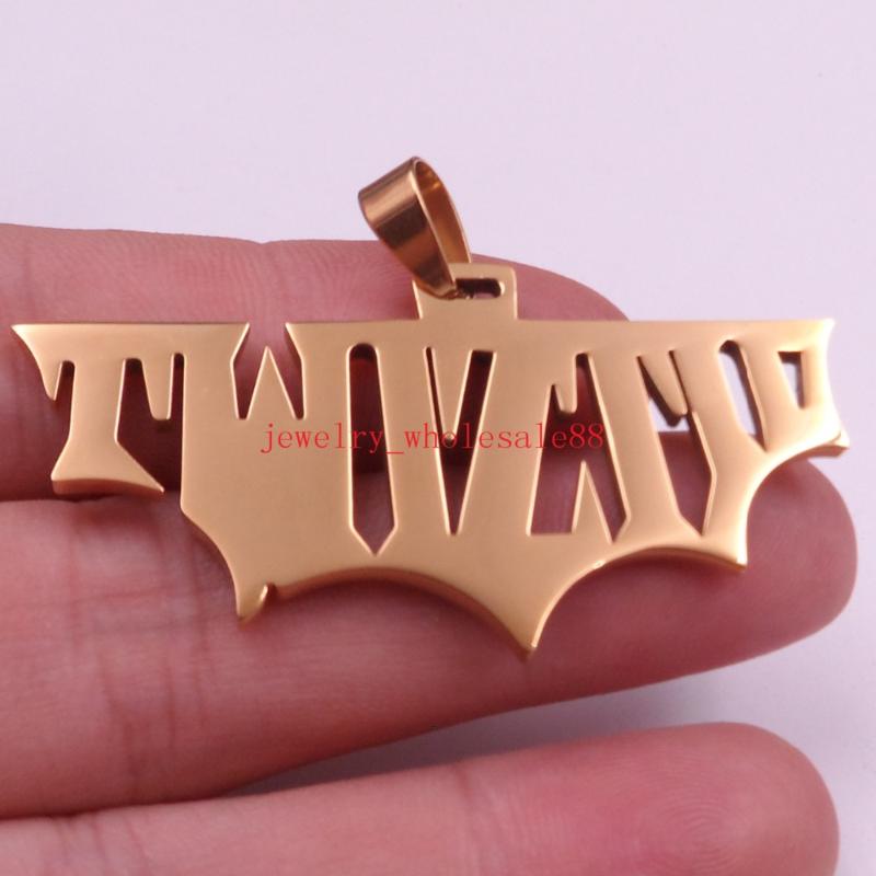 

Gold Large pendant performer charm Fashion stainless steel pendant necklace free chain Men Jewelry