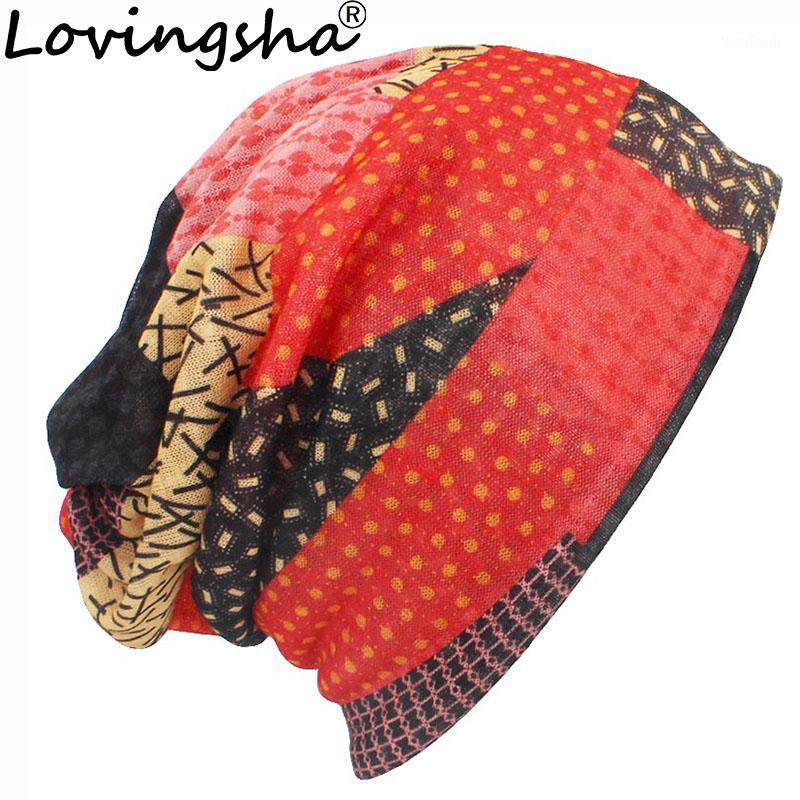 

LOVINGSHA Autumn Winter Thin Men Skullies Beanies Fashion Design Hats For Women Fashion Feminino Multifunction Scarf HT1081