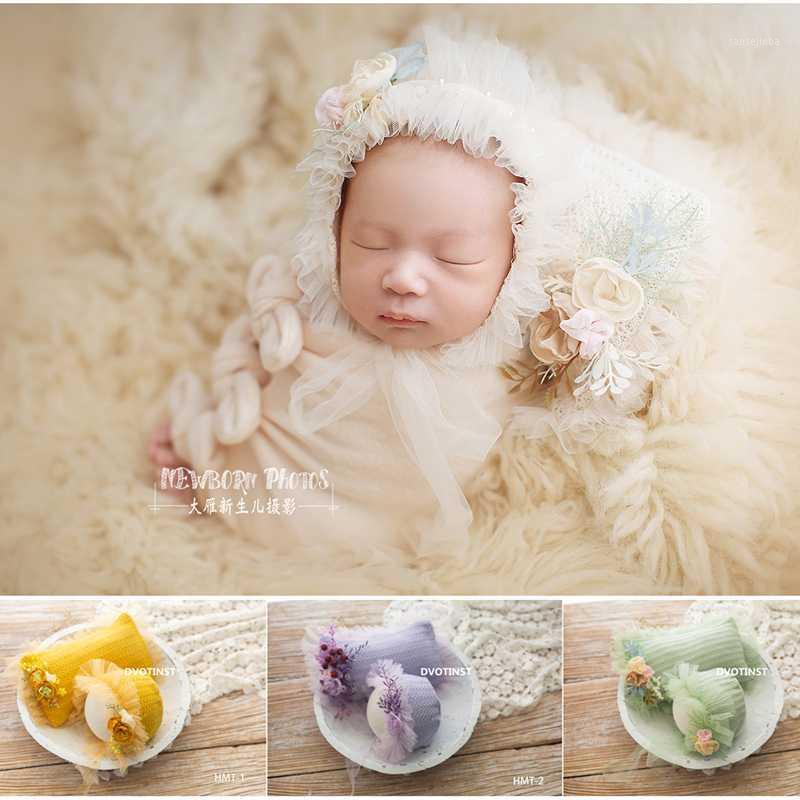 

Dvotinst Newborn Photography Props Floral Lace Posing Pillow Bonnet Hat 2pcs Fotografia Accessories Studio Shoots Photo Props1, Hmt-4