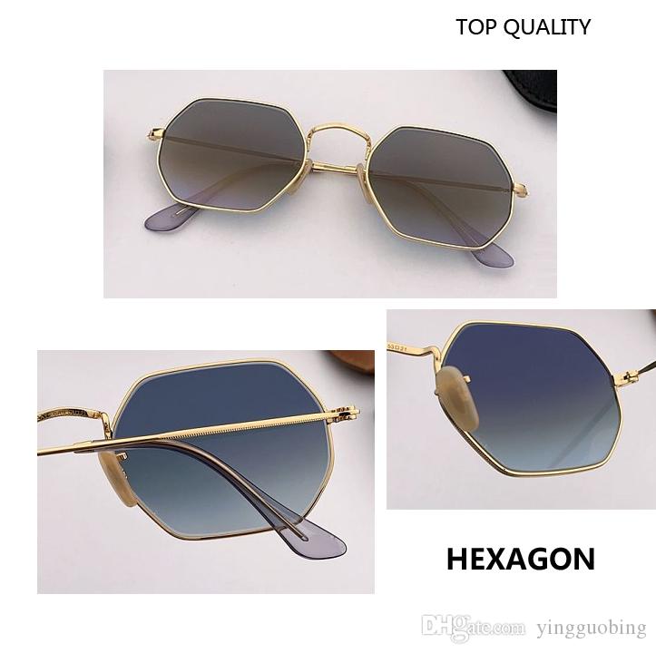 

2021 brand new hexagon metal uv400 Sunglasses for women man with real glass UV400 sun glasses lenses male female Shades culos de sol gafas, White;black