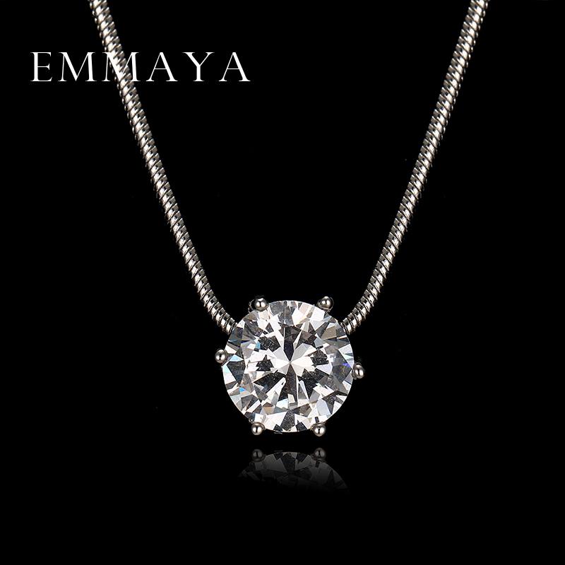 

Emmaya Luxury Heats and Arrows Round Cut Zircon Pendant Necklaces for Women Wedding and Engagement Jewelry