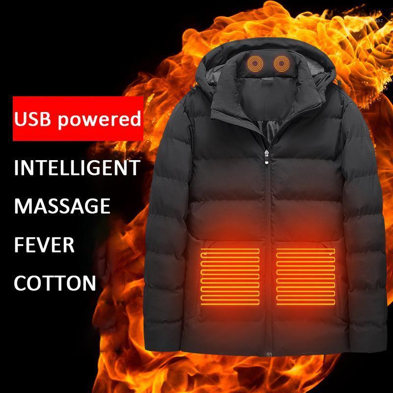 

USB Heated Vest Jacket Men And Women Coat Feather Thermal Heated Jacket Winter Fishing Vest Tactical Usb1, Black