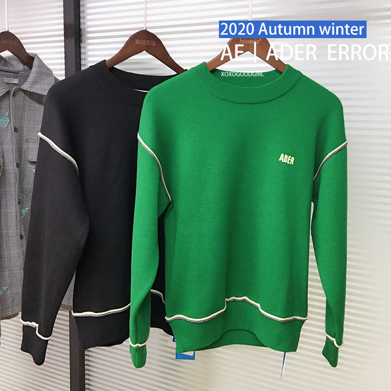 

2021 New Black Green Adererror Men Women 1:1 Top Quality Letter Loose Knit Sweater Stitching Ader Error Hoodie Xkko